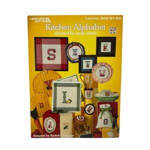 Vintage Kitchen Alphabet Cross Stitch Design Leaflet LEISURE ARTS #252 1983